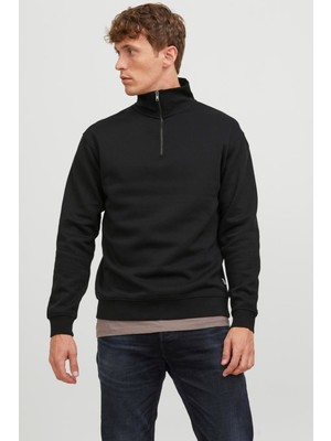 Feminist Siyah Jack & Jones Jjebradley Half Zip Erkek Sweatshirt 12250747 77724K12250747.01
