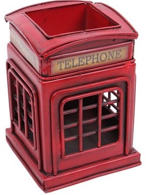 Mevafa Dekoratif Metal Londra Telefon Kulübesi Kalemlik Vintage  k