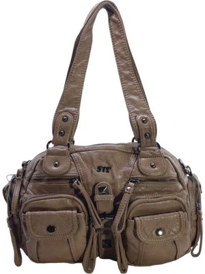 Baginn Y.s.deri Kadın Omuz Çantası Vegan Deri Çok Cepli Çapraz Askılı Bayan Çantası 30 cm