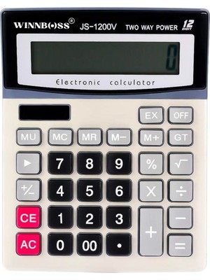 Buffer 12 Haneli Geniş LCD Ekran Büyük Düğmeli Hesap Makinesi