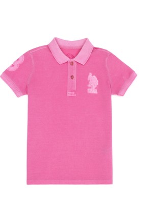 U.S. Polo Assn. Erkek Çocuk Pembe Polo Yaka Tişört 50263477-VR041