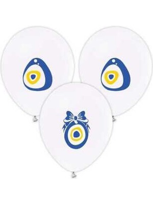 Hayaller Dükkanı Balon Nazar Boncuğu Beyaz Pk:10