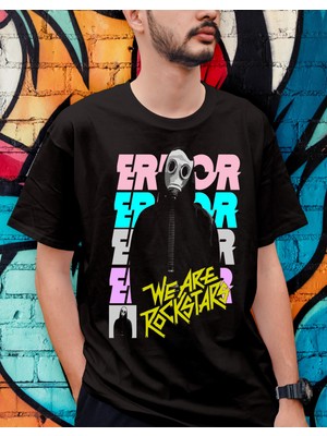 Bu Tshirt We Are Rock Star' Temalı Ön Yüz Baskılı Oversize Tişört