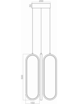 voxlamp lighting solutions Brilliant 3'Lü 50 x 15  cm  Sarkıt Led Avize