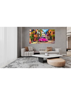 Aden Dekoratif Manzara Araba Kanvas Tablo