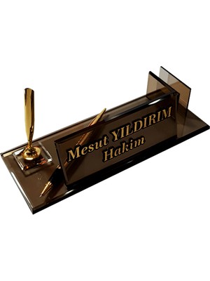 Mert Kristal Masalik Büro Ofis Kale ml ik M186 Bronz Gold Masa Isi ml iği