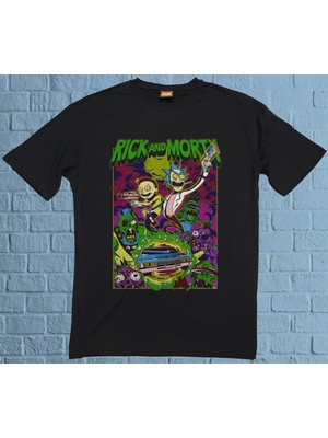 Bu Tshirt Rıck And Morty' Temalı Ön Yüz Baskılı Street Wear Oversize Unisex Tişört