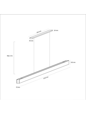 Woodlight Ahşap Aydınlatma Lineer 3000K(GÜN Işığı) Sarkıt LED Armatür Linear Aydınlatma