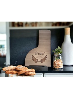 Wood Luck Ahşap Raflı Ekmeklik, Sürgü Kapak 2 Adet Üst Raflı Ekmeklik Haliç - Rustik Desen