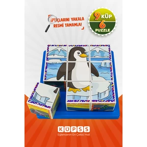 Deniz Hayvanları Yapboz - 9 Küp 6 Puzzle