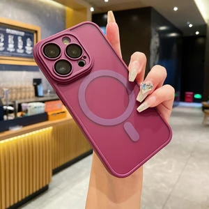 iPhone 15 Pro Max Cilt Hissi Manyetik Çekim Cep Telefonu Kılıfı (Yurt Dışından)