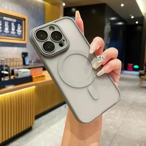 iPhone 14 Plus Cilt Hissi Manyetik Çekim Cep Telefonu Kılıfı (Yurt Dışından)