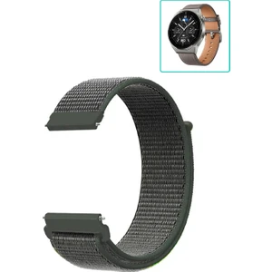 Huawei Watch Gt3 Pro 46MM Uyumlu Kordon Kumaş Desenli Cırt Cırtlı Spor Kayış