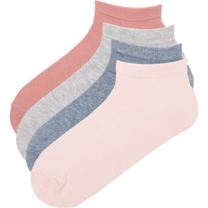 Basic 4 lü Pembe Patik Çorap