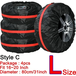 Xiyu Shop C 4 Adet 16-20 Inç Tarzı Inç Lastik Kılıfı Araba Yedek Lastik Kılıfı Saklama Torbaları Taşıma Çantası Polyester Arabalar Için Lastik Koruma Kapakları (Yurt Dışından)