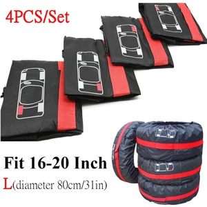 Xiyu Shop 4 Adet Kırmızı 16-20 Inç Tarzı Su Geçirmez Evrensel ve Yedek Lastik Kılıfı Polyester Araba Lastikleri Saklama Çantası Taşıyıcı Oto Lastik Tekerlek Koruyucu Toz Geçirmez (Yurt Dışından)