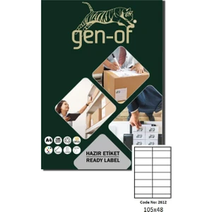 GK-2612 Laser Etiket 105X48 100 Sayfa (1200 Etiket)
