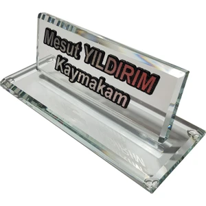 Mert Kristal Kristal Masaüstü Isimlik Ofis Makam Hediyesi M146 Slv