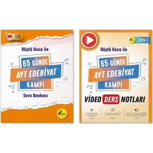 Rüştü Hoca Yayınları 65 Günde AYT Edebiyat Video Kamp Ders Notları ve Soru Bankası (2 Kitap) -