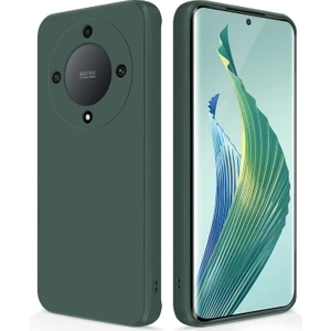 Honor X9A / Magic5 Lite Için Ince Yumuşak Likit Silikon Tampon Telefon Kılıfı - Gece Yeşili (Yurt Dışından)