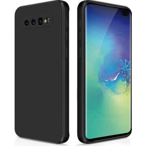 Samsung Galaxy S10 Plus Için Ince Yumuşak Likit Silikon Tampon Telefon Kılıfı - Siyah (Yurt Dışından)