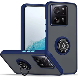 Xiaomi 13T /13T Pro / Redmi K60 Ultra Için Yüzük Stand Mat Sert Silikon Telefon Kılıfı - Mavi (Yurt Dışından)