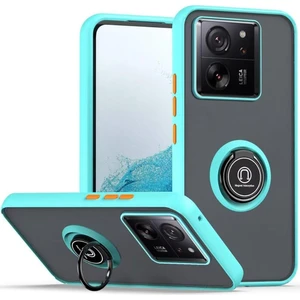Xiaomi 13T /13T Pro / Redmi K60 Ultra Için Yüzük Stand Mat Sert Silikon Telefon Kılıfı - Gök Mavisi (Yurt Dışından)