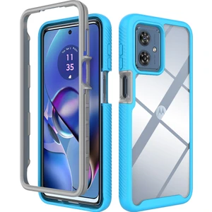 Motorola Moto G54 Için Hibrit Bumper Tam Koruma Telefon Kılıfı - Mavi (Yurt Dışından)