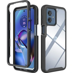 Motorola Moto G54 Için Hibrit Bumper Tam Koruma Telefon Kılıfı - Siyah (Yurt Dışından)