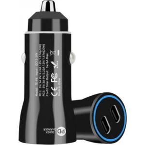 60W Çok Yüksek Hızlı Araç Şarj Başlığı Çakmaklık Şarj Aleti Type-C Çıkışlı Akım Korumalı 30 Dk %50 Şarj