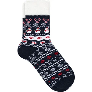 Yılbaşı Temalı Lacivert Çorap