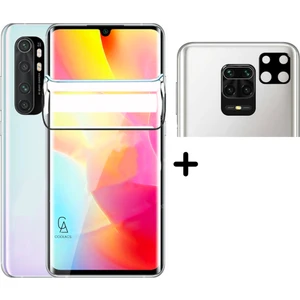 Xiaomi Mi Note 10 Lite ile Uyumlu Tam Kaplayan Nano Esnek Ekran Koruyucu ve Arka Kamera Koruyucu