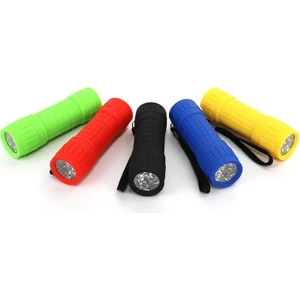 5 Adet 9 Ledli El Feneri Seti - 5 Farklı Renk - 9 LED Güçlü Işık - Taşıması Kolay Cep Feneri