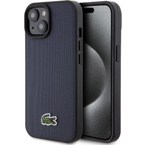 iPhone 15 Kılıf Lacoste Orjinal Lisanslı Pu Pike Desenli Ikonik Timsah Dokuma Logolu Kapak