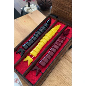 3'Lü Ahşap Kutuda Balık Tesbih Seti