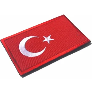 Türk Bayrağı Patch Kırmızı Nakış