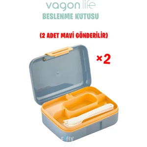 Beslenme Kutusu 2 Katlı Çatal,bıçak,kaşık Setli
