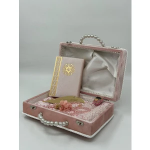 Ahşap Kadife Kaplı Bayan Kuran Seti