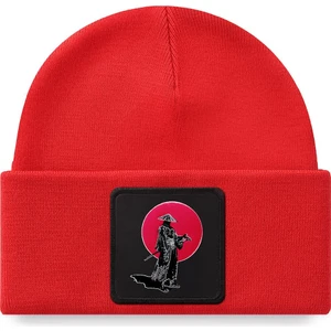 V1 Akrilik Samuray - 10 Kod Logolu Unisex Kırmızı Bere (Beanie)