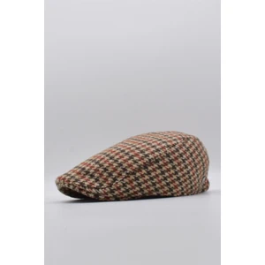 Desenli Camel Erkek Kasket Driver Şapka Flat Cap