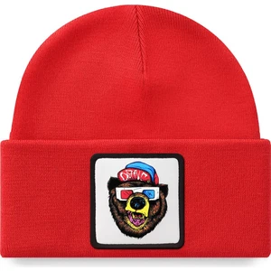 V1 Akrilik Ayı - 2bs Kod Logolu Unisex Kırmızı Bere (Beanie)