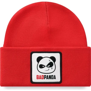 V1 Akrilik Panda - 6bs Kod Logolu Unisex Kırmızı Bere (Beanie)