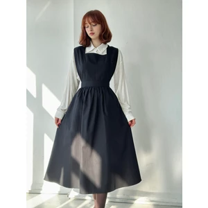 Mandy Uzun Midi Boy Jile Elbise Kadın Siyah