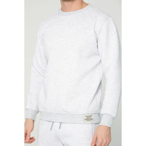 Four Man Açık Gri Bisiklet Yaka Sweatshirt 3 Iplik Şardonlu (%100 Pamuk)