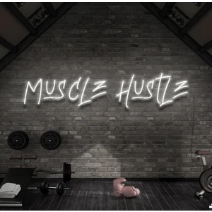 Twins Led Aydınlatma Muscle Hustle Yazılı Neon Tabela