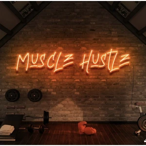 Twins Led Aydınlatma Muscle Hustle Yazılı Neon Tabela
