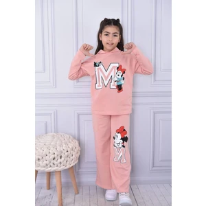 Minnie Mouse Baskılı Mevsimlik Kapüşonlu Kız Çocuk Takım