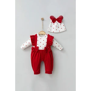 Modam Bebek Mini Cayzen Kalpli Fırfırlı Fiyonklu Pamuk Kız Bebek Tulum