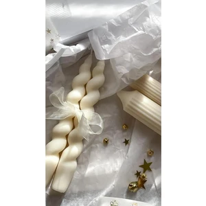 Steel Candle Burgu Şamdan Mum 2li