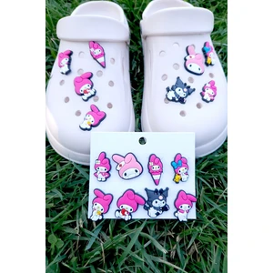 Kuromi&melody Jibbitz 8'li Terlik Süsü Crocs ve Diğer Terliklerle Uyumlu